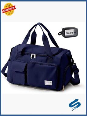 Nylon Duffel Weekender Bag with Shoe Compartment
